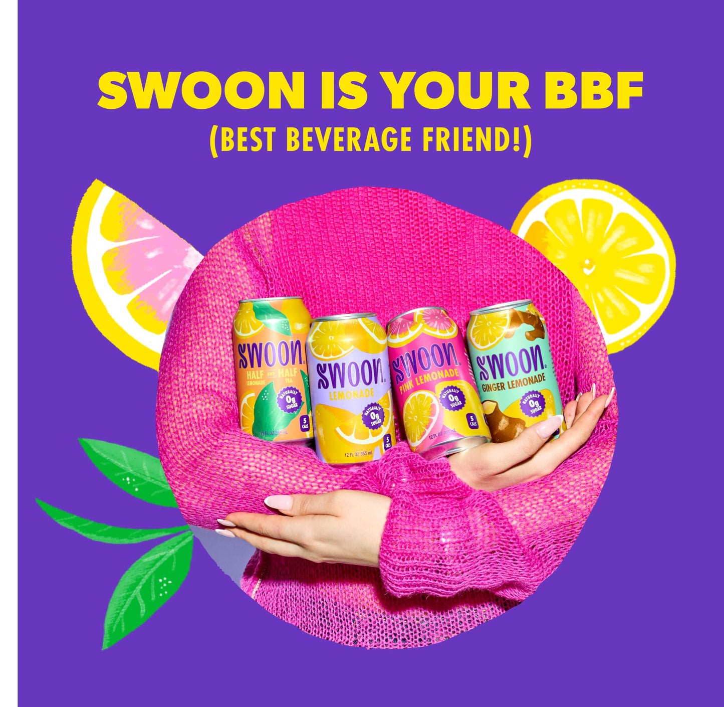 Swoon Sugar Free Lemonade - Low Carb, Keto & Paleo-Friendly, 12 Fl Oz (Pack of 12)