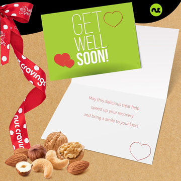 Nut Cravings Get Well Soon Nuts Gift Basket - 7 Assortments, 1 Pound Healthy Snack Box for Recovery Care Package