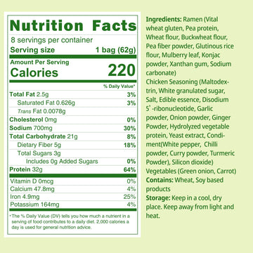 Volo Vero High Protein (32G) Instant Ramen Chicken Flavor Noodles Soup, Plant-Based, Air-Dried, Non-Fried, Low Carb, Egg-Free, R