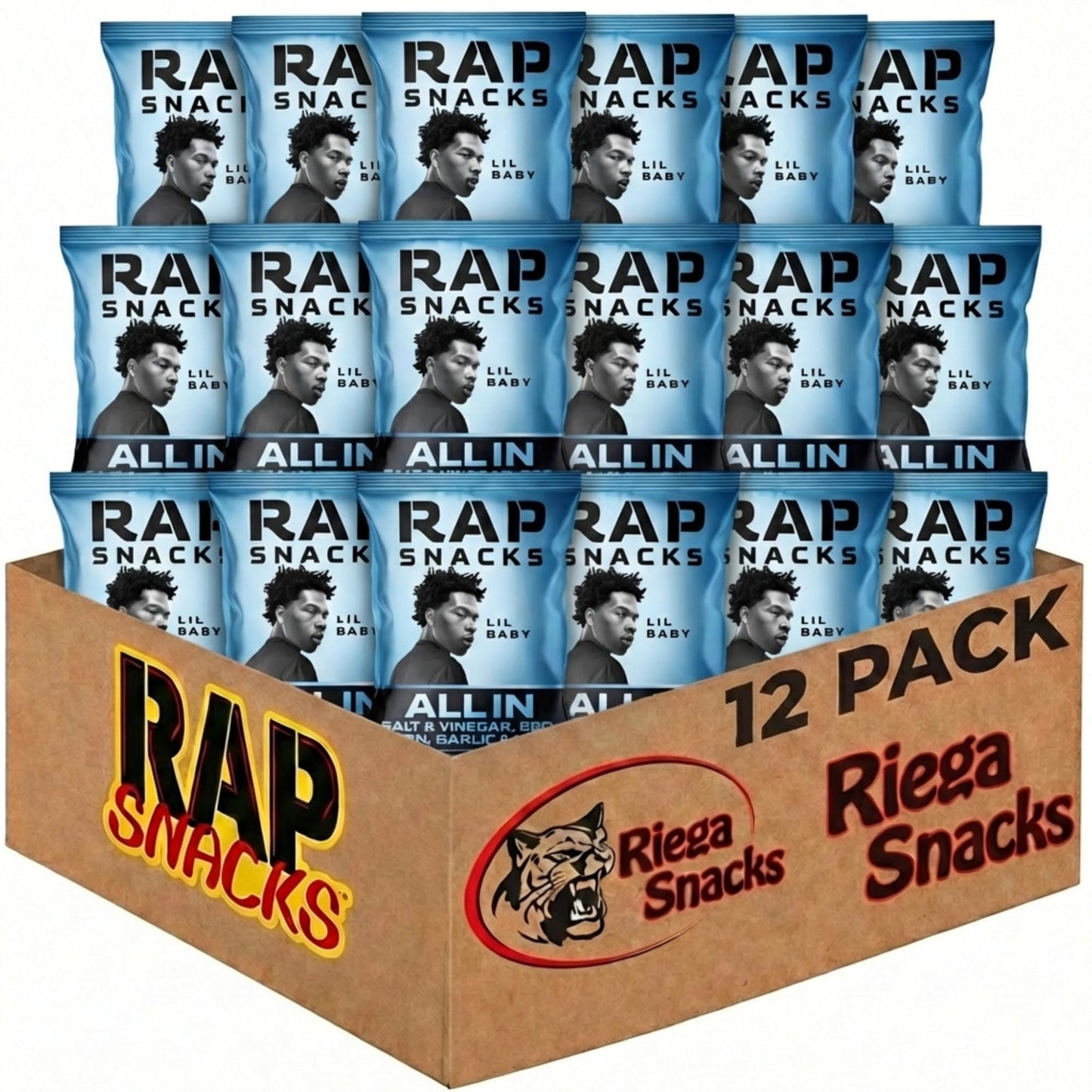 Lil Baby All In | Rap Snacks, Riega Snacks | 2 Ounce Pack of 12