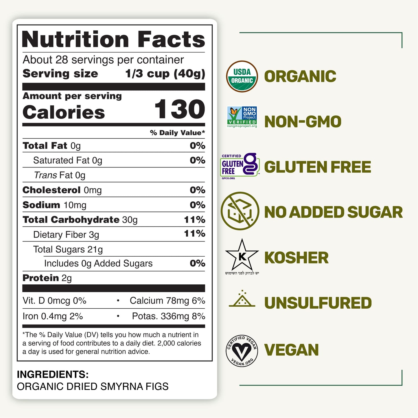 Happy Village Organic Turkish Dried Figs, No Sugar Added Dried Fruit, 40 Oz Resealable Pack - Kosher, Non-Gmo, Unsweetened, Unsulfured, Vegan, Sun-Dried Organic Figs