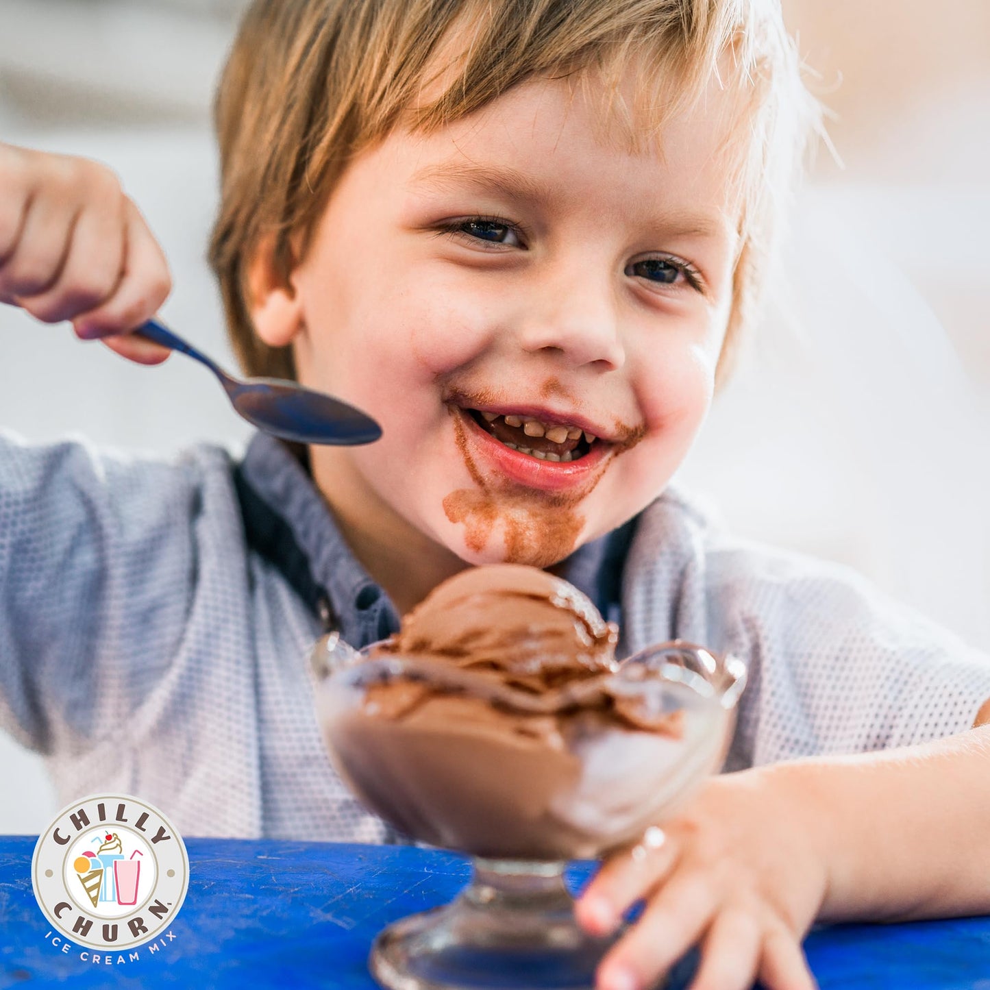Chilly Churn Chocolate Ice Cream, Shakes, Smoothies Mix By Frostline Brand, Use With Ice Cream Machine, Countertop Creamer, Blen