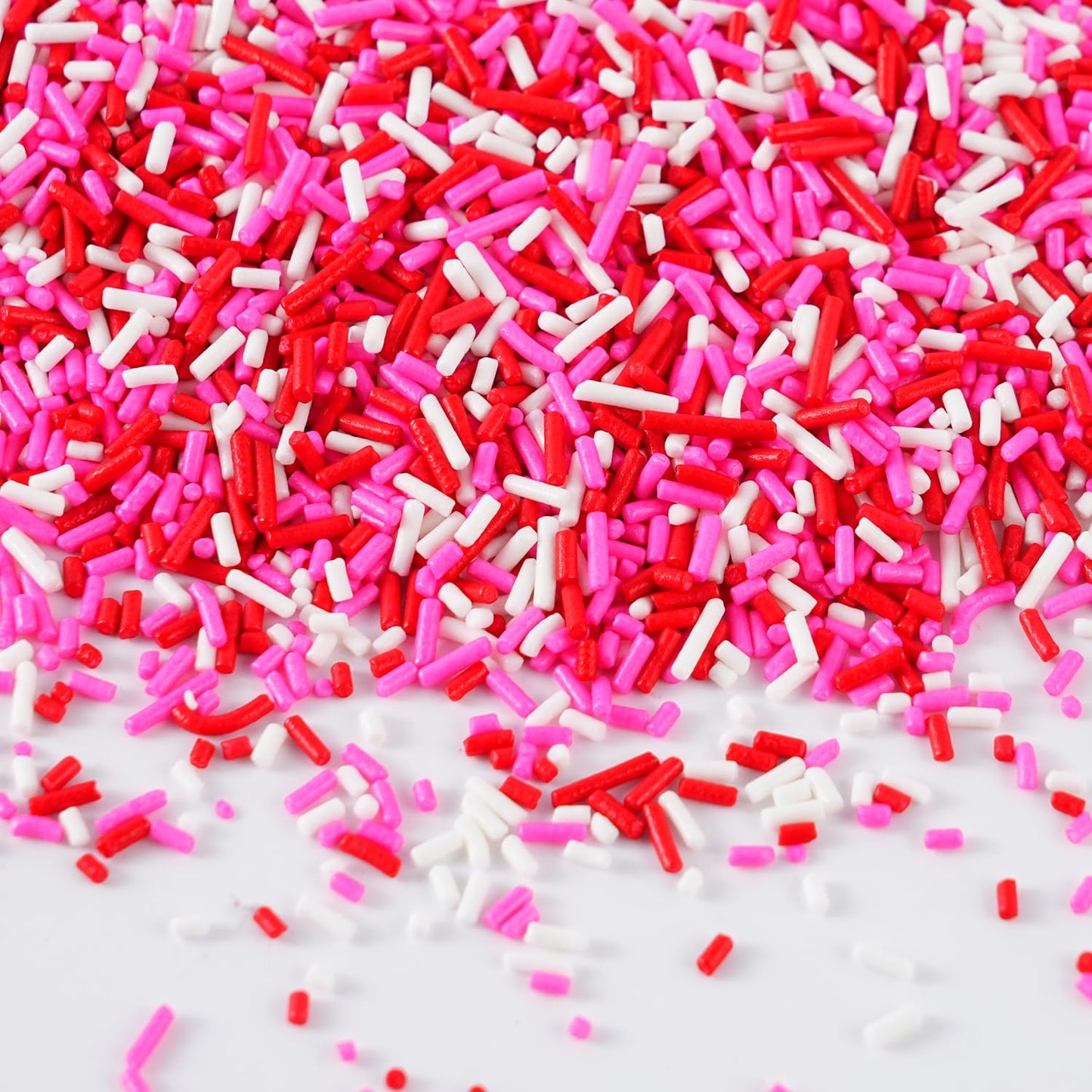 Valentine Jimmies Sprinkles for Cake Decorating 4.2oz Edible Red Pink and White Sprinkles for Cupcake Topper Cookie Chocolate Ca