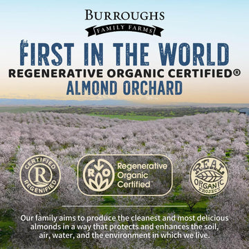 Burroughs Family Farms 3 Lb Roasted Salted Almonds - Usda Organic, First Regenerative Organic Certified Almond Farm - 2X The Ant