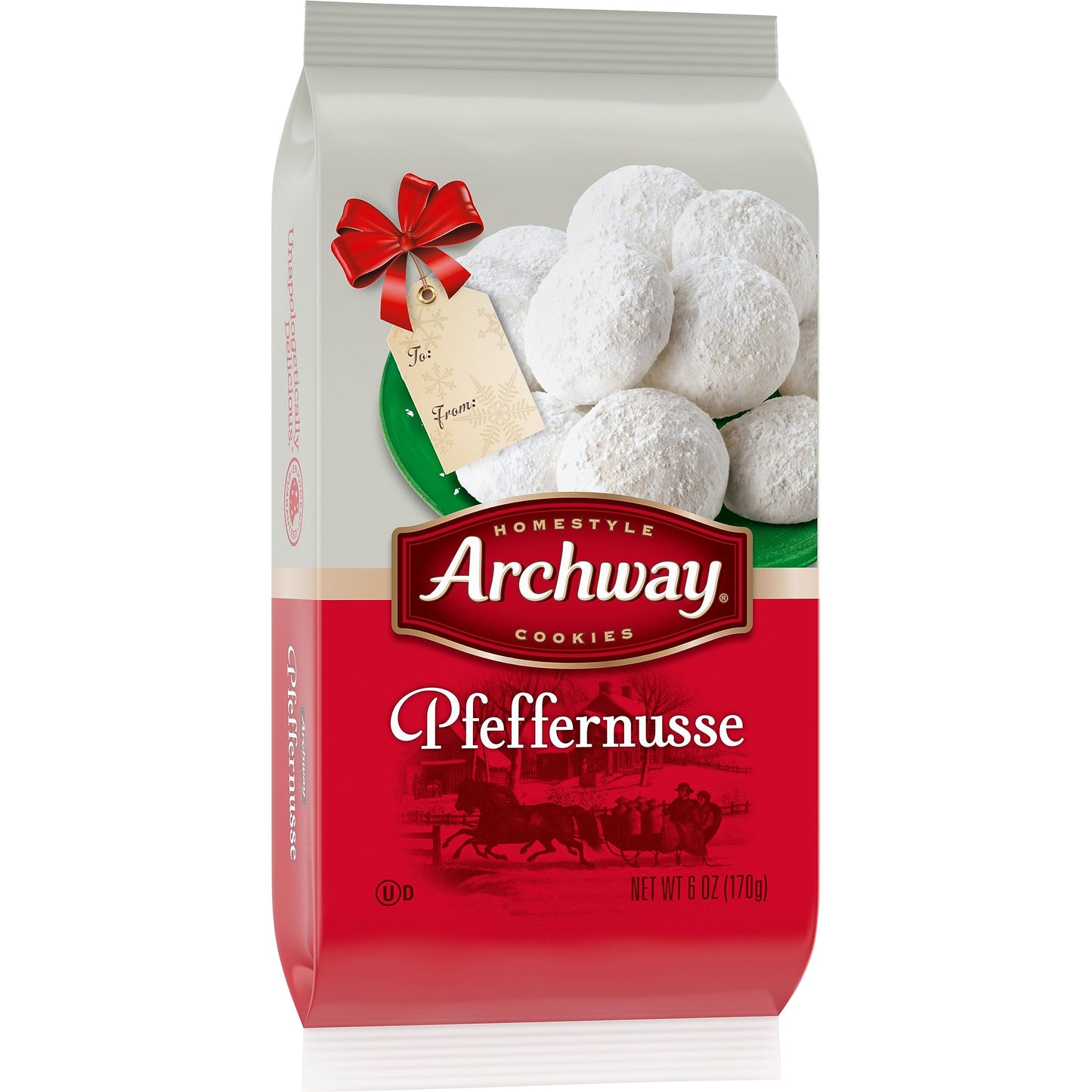 Archway Holiday Pfeffernusse Cookies, 6 Oz, Sweet Spiced Flavor, Perfect for Festive