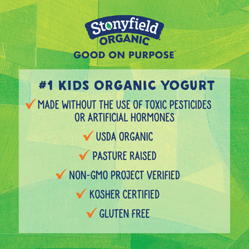 Stonyfield Organic Lowfat Yogurt Smoothies, Strawberry, 3.1 Oz., 12 Ct - #1 Organic Kids Yogurt, Real Fruit & Wholesome Ingredie