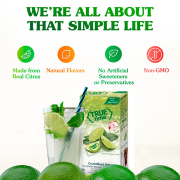 True Citrus TRUE LIME Water Enhancer, 100 Packets, 0 Calorie, Sugar Free Lime Flavor, 2.82 Ounce Dispenser Pack