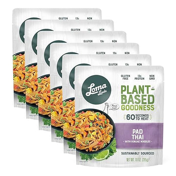 Loma Linda - Plant-Based Complete Meal Solution Packets (Pad Thai With Konjac Noodles (10 Oz.), 6 Pack)