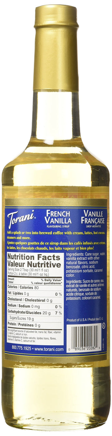 Torani Syrup, French Vanilla, 25 Oz