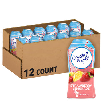 Crystal Light Sugar-Free Zero Calorie Liquid Water Enhancer - Strawberry Lemonade (1.62 Fl Oz Bottle, Pack Of 12)
