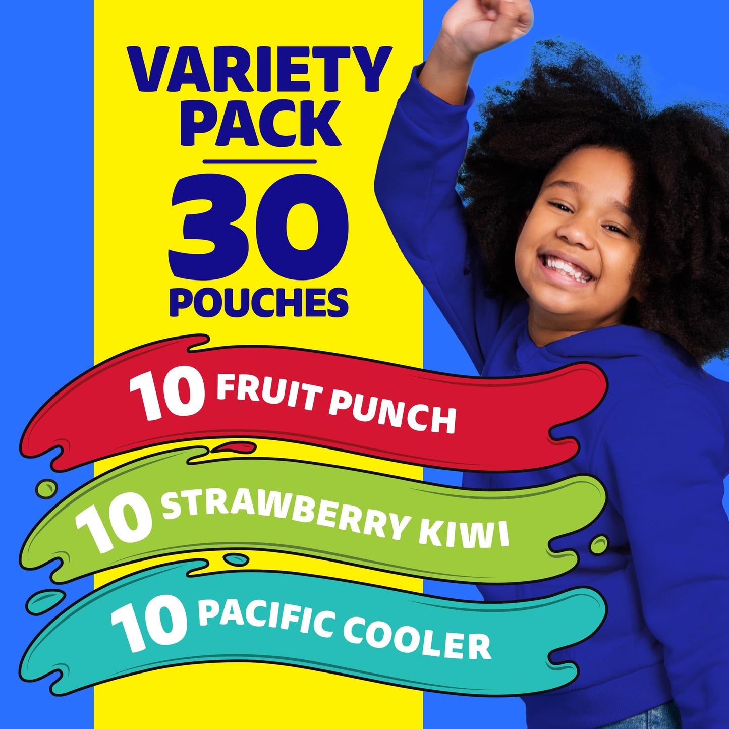 Capri Sun Fruit Punch, Strawberry Kiwi And Pacific Cooler Flavored Juice Drink Blend Variety Pack, 30 Ct Box, 6 Fl Oz Pouches