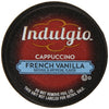 Indulgio Cappuccino Pods, French Vanilla, 12-Count Single Serve Cups for Keurig K-Cup Brewers, White
