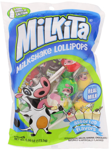 Unican Milkita Assorted Milk Lollipop 15 Pcs 6.08 Oz