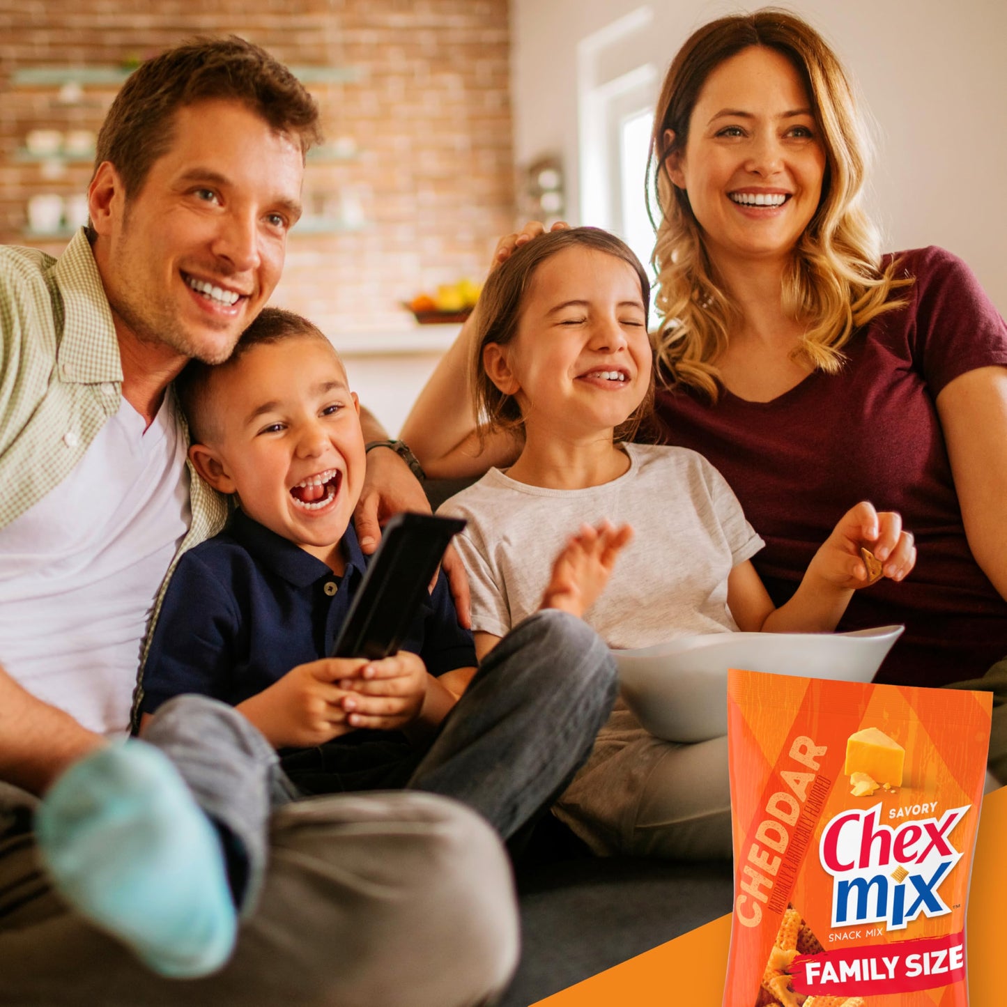 Chex Mix Cheddar Savory Snack Mix, Family Size, 13.5 Oz