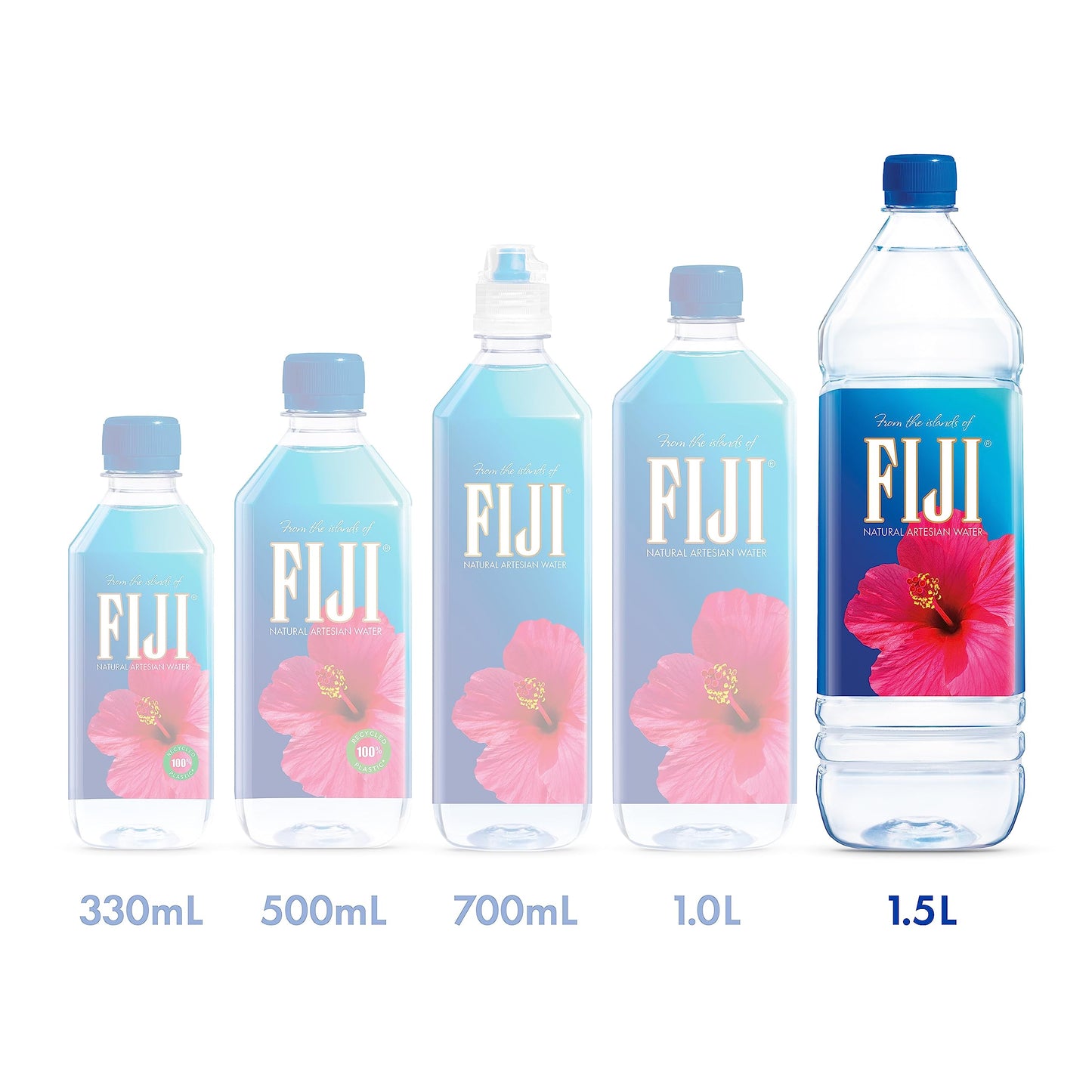 FIJI Natural Artesian Bottled Water, 1.5L (50.7 Fl Oz) - Pack of 12, Limited Edition, 100% Natural Electrolytes