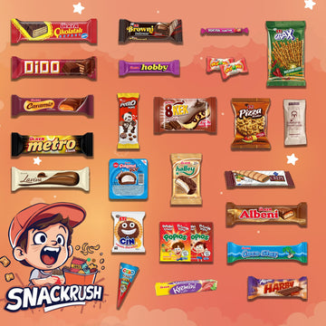 International Snack Box | 26 Full-Size Snacks From Around The World For Adults And Kids | Universal Yums For Office, Family, Gif
