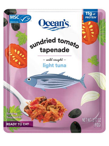 Ocean's Sundried Tomato Tapenade w/Light Tuna | 3.17oz | Wild Caught | Ready-to-Eat |