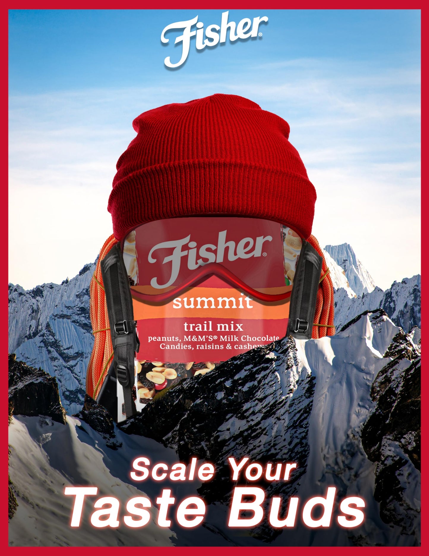 Fisher Snack Summit Trail Mix, 4 Ounces (Pack of 6), Peanuts, Milk Chocolate Candies, Raisins, Cashews, Resealable Pouches