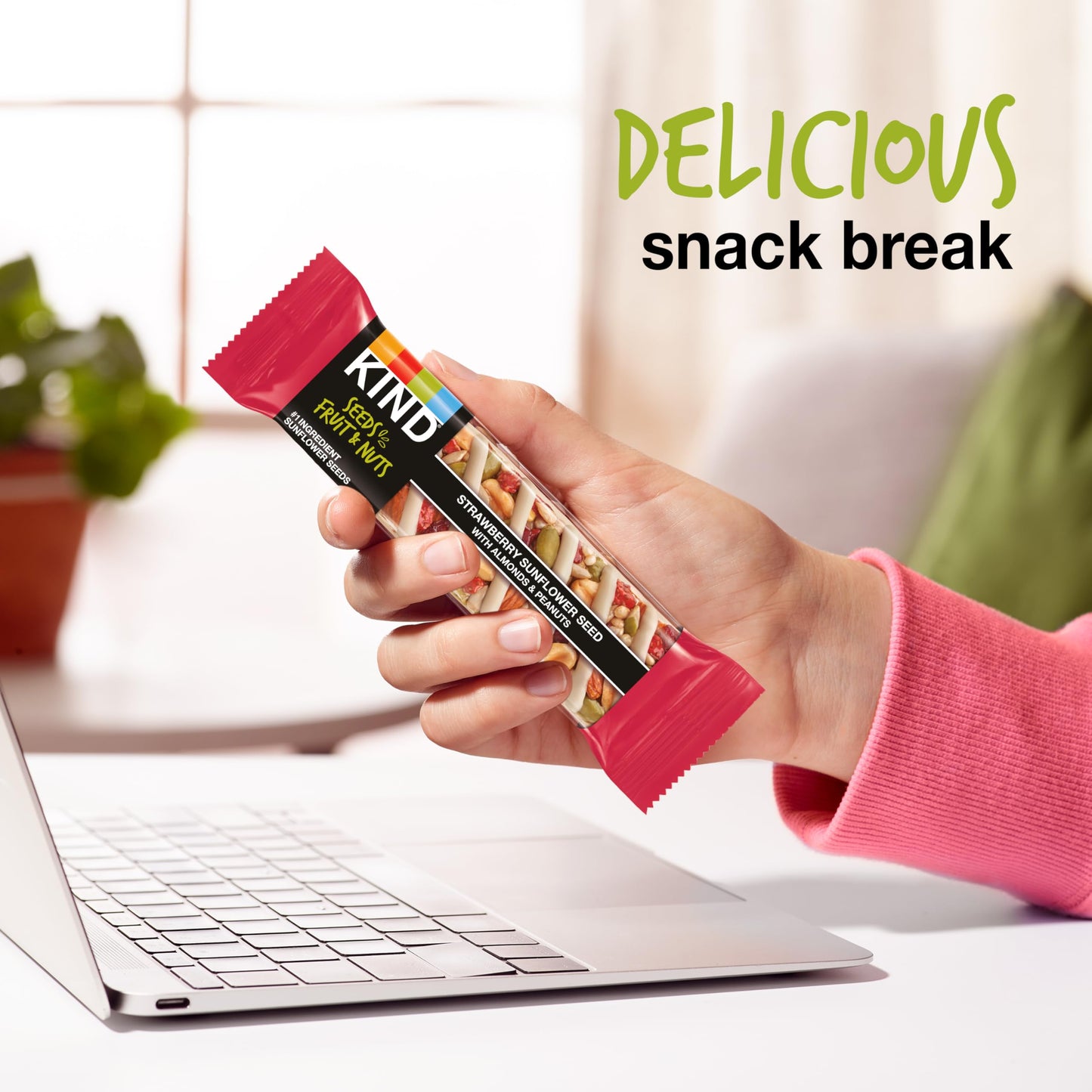 KIND Seeds Fruit & Nuts Snack Bar, Strawberry Sunflower Seed | 5g Protein, High Fiber, Gluten Free Bars, 1.4 OZ, 12 Count