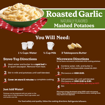 Betty Crocker Roasted Garlic Mashed Potatoes, 4 Oz. (Pack Of 8)