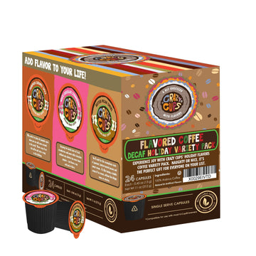 Crazy Cups Flavored Decaf Coffee Variety Pack, Hot Or Iced Coffee For Keurig K Cups Machines, Decaf Variety Pack Coffee In Recyc