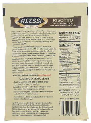 Alessi - Funghi Risotto - Porcini Mushrooms - Case of 6 - 8 oz.