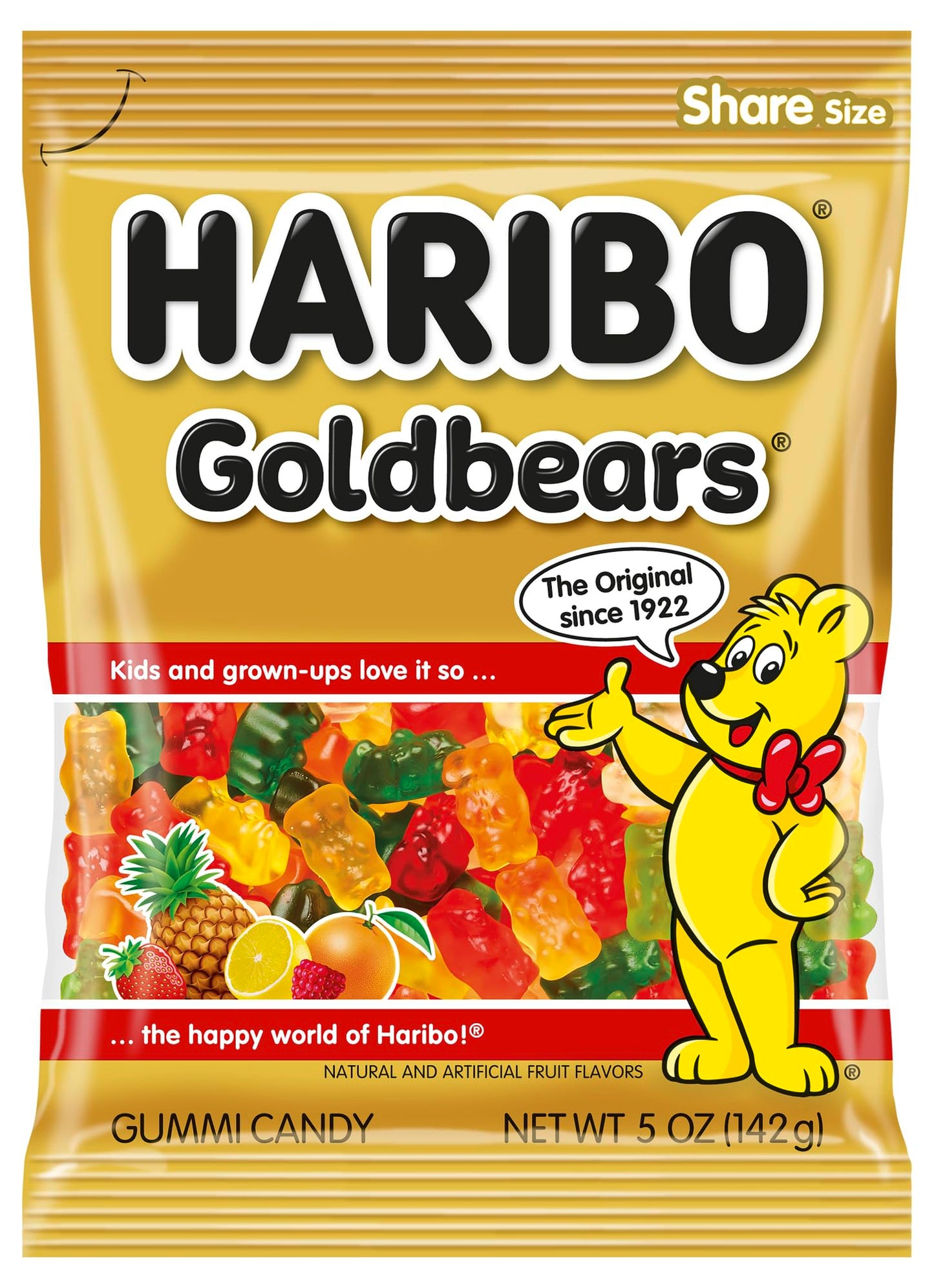 Haribo Goldbears, Gummi Candy, 5 Oz Bags (12 Packs) Assorted Flavors