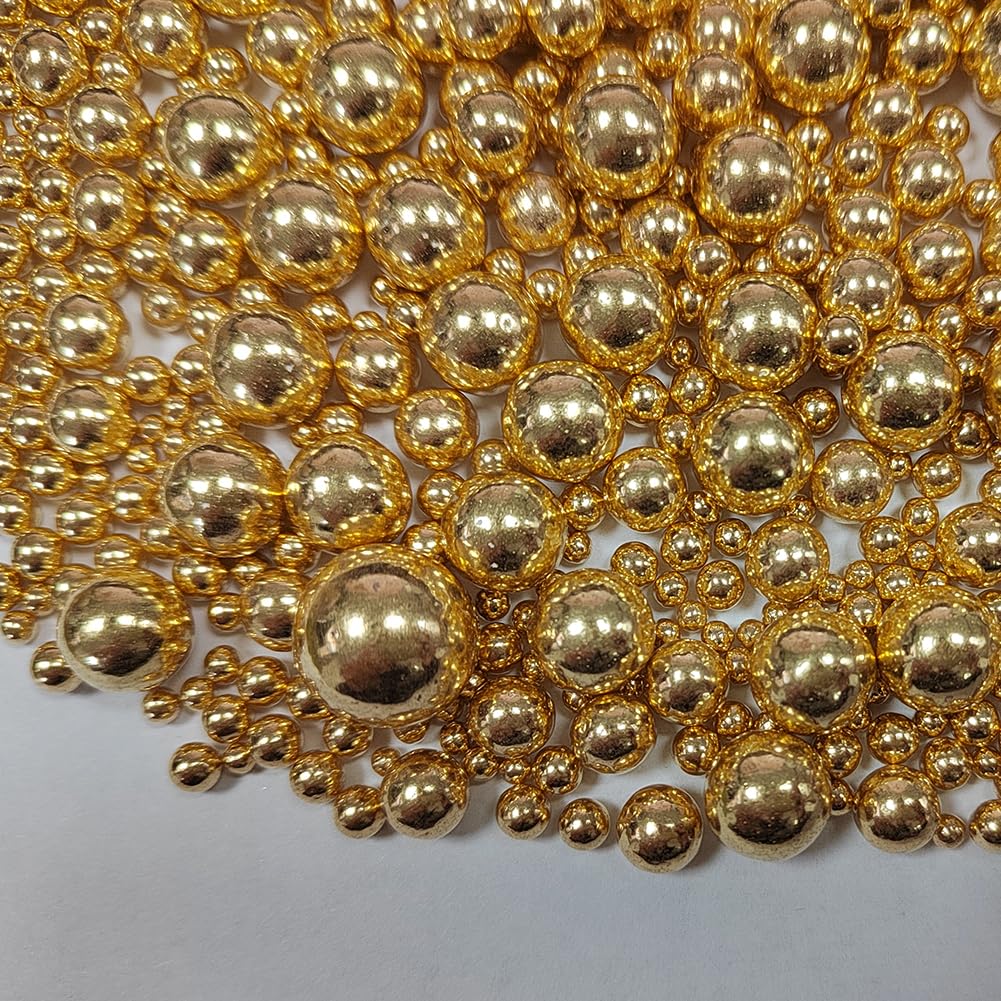 Eastron Edible Gold Pearl Sugar Sprinkles Candy Mixing Size Baking Cake Decorations Cupcake Toppers Cookie Decorating Celebratio
