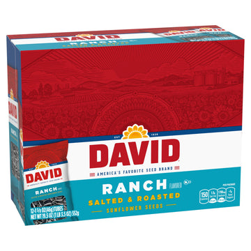 David Roasted And Salted Sunfower Seeds, Ranch Flavor, 1.625Oz. (Pack Of 12)