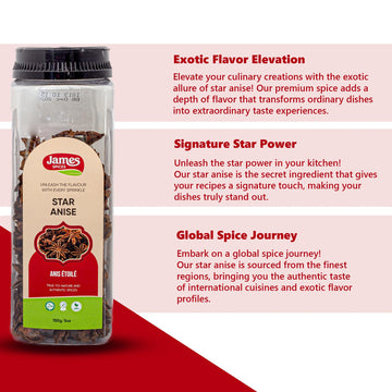 James Spices Inc. Black Pepper (5Oz (150G) - Star Anise Whole)