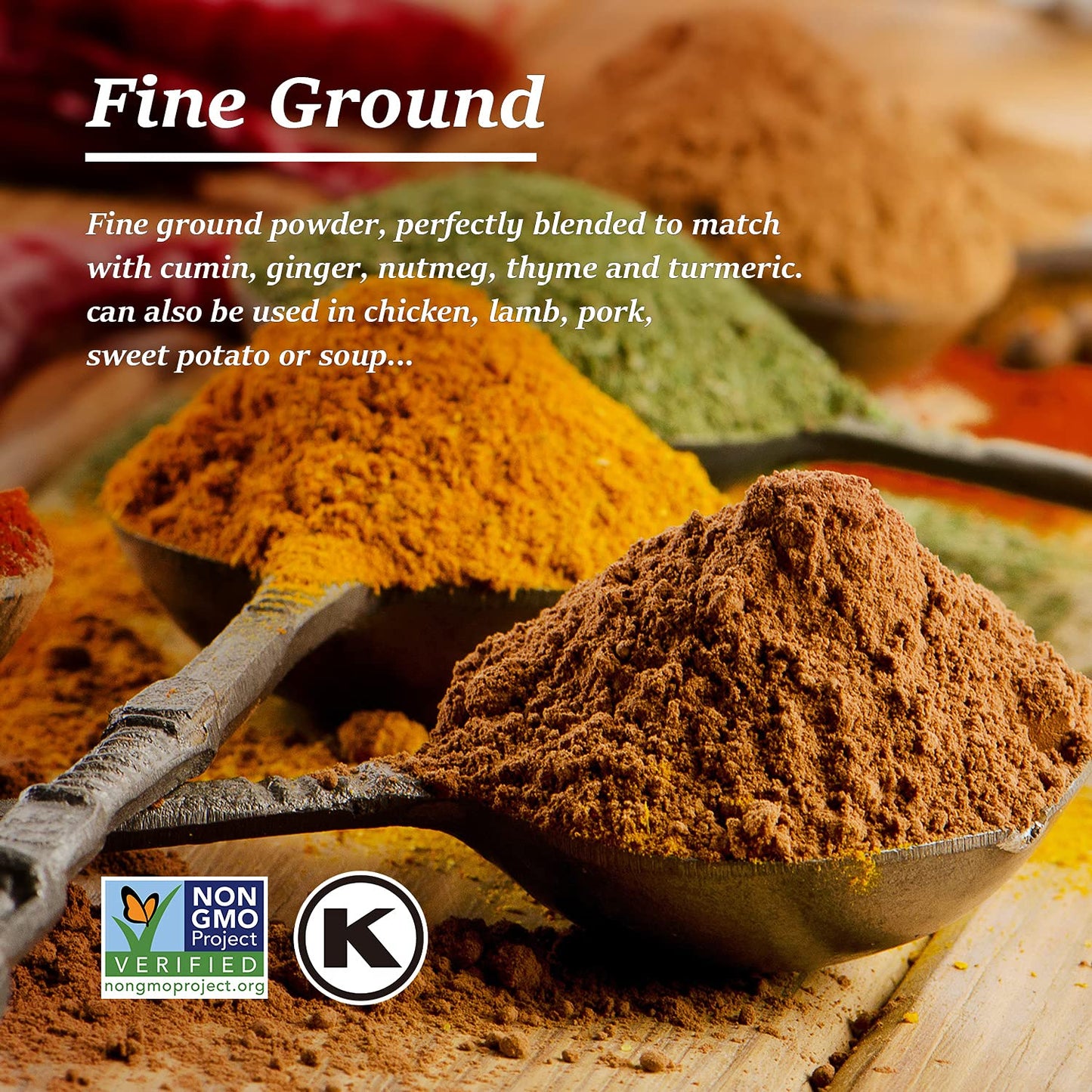 Soeos Cinnamon Powder, Cinnamon, Ground Cinnamon, Cinnamon Sticks, 100% Raw, Non-GMO, Kosher Certified, Cinnamon Seasoning Spice