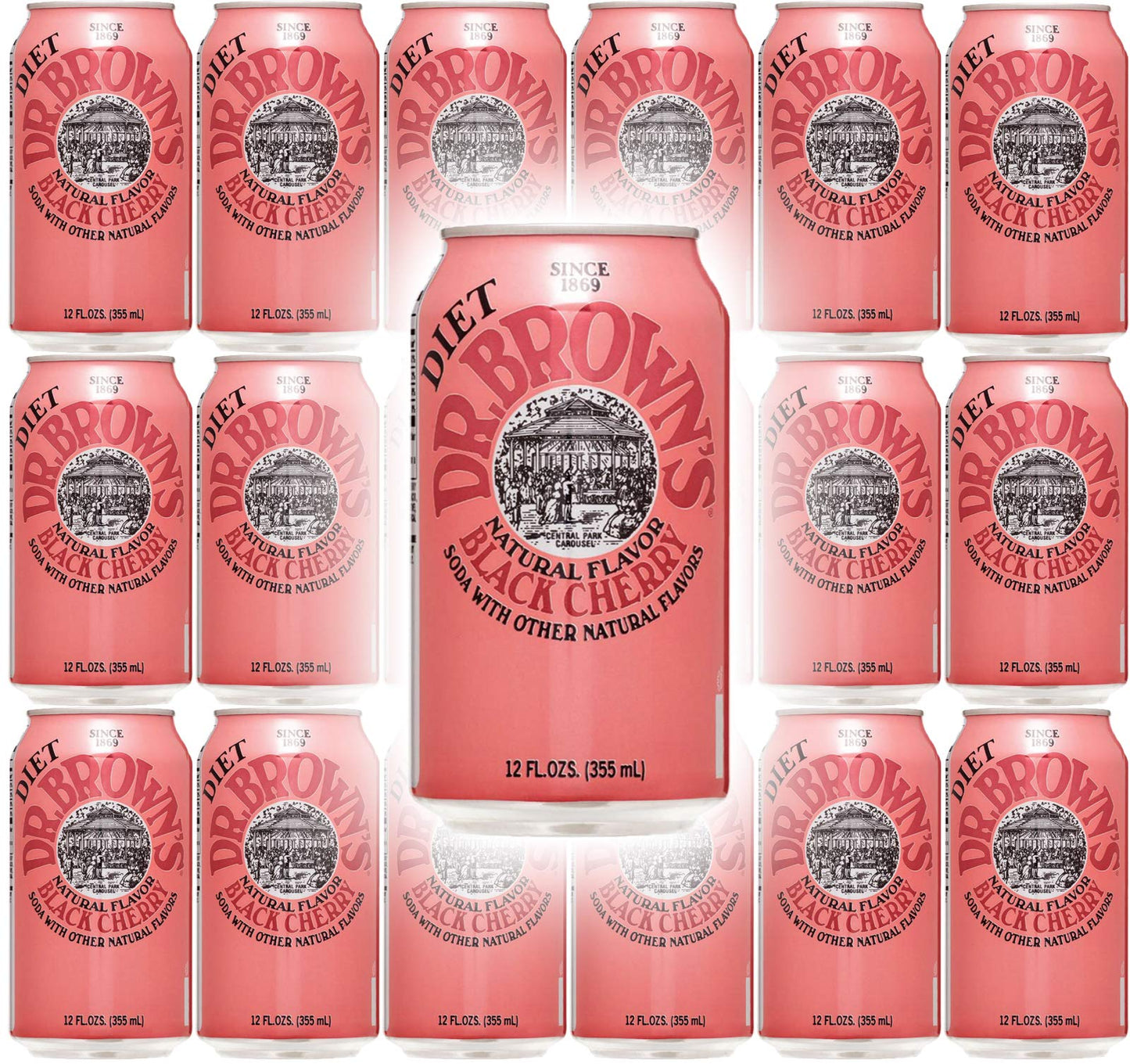 Dr. Browns Soda, Diet Black Cherry, 12 Oz Can (Pack Of 18, Total 216 Oz)