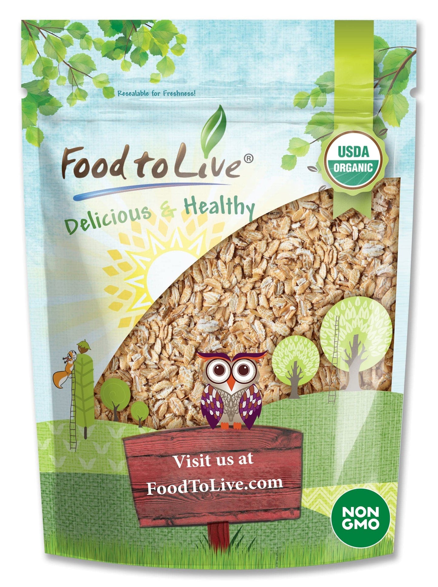 Food To Live Organic Rolled Kamut Khorasan Wheat Flakes, 1.5 Pounds – Non-Gmo, Made From Whole Wheat Berries, Kosher, Bulk, Great For Cereal, Granola, Muffins And Milling Into Flour For Baking
