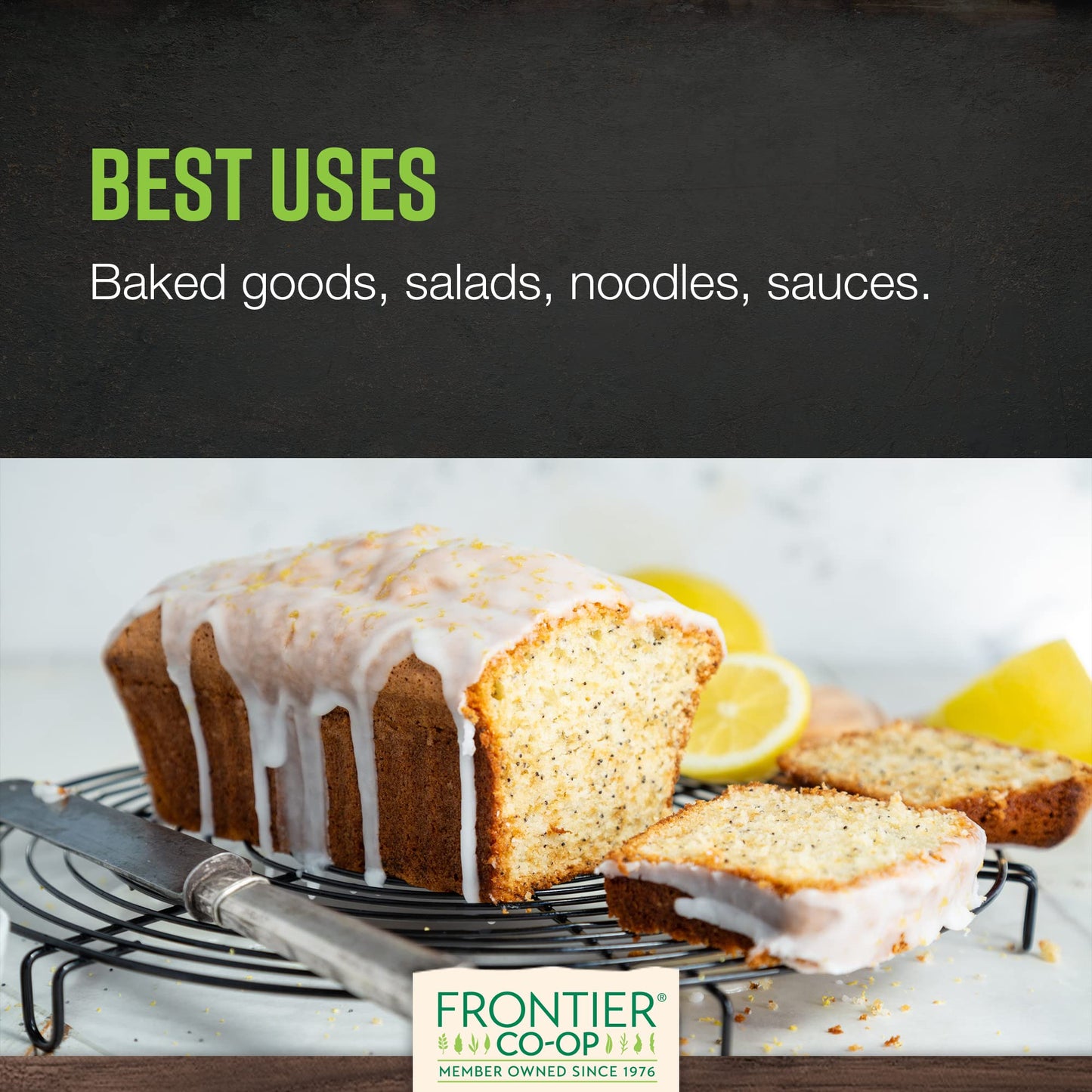 Frontier Co-Op Whole Poppy Seeds, Bulk 1lb Bag - Black Poppy Seeds for Baking, Cooking, Salad Dressing - Certified Kosher, Non-I