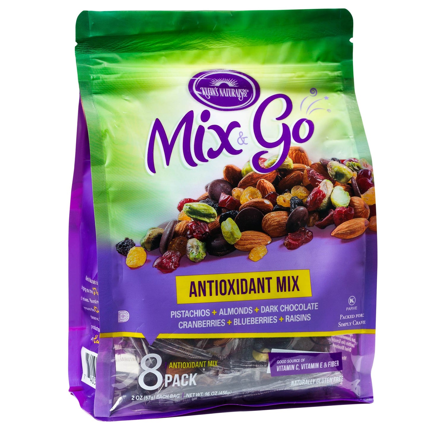 Mix And Go Single Serve Trail Mix Snack Packs, Healthy Snack Bag, Antioxidant Mix Fruit & Nut By Klein'S Naturals, Contains 16 P