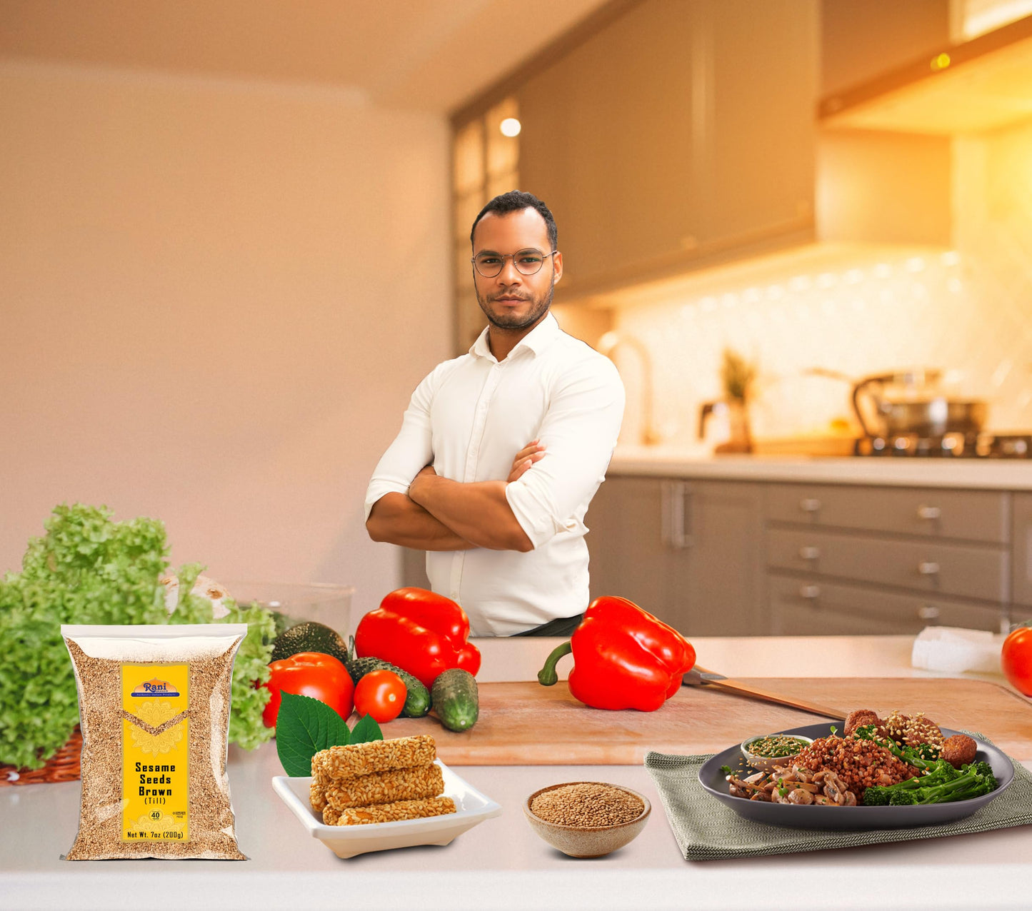 Rani Sesame Seeds Whole Brown, Raw (Till) 7Oz (200Gm) ~ All Natural | Gluten Friendly | Non-Gmo | Kosher | Vegan | Indian Origin