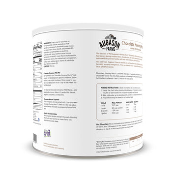 Augason Farms Morning Moo's Chocolate Low Fat Milk Alternative Can, Emergency Food Supply, Everyday Meals, 67 Servings