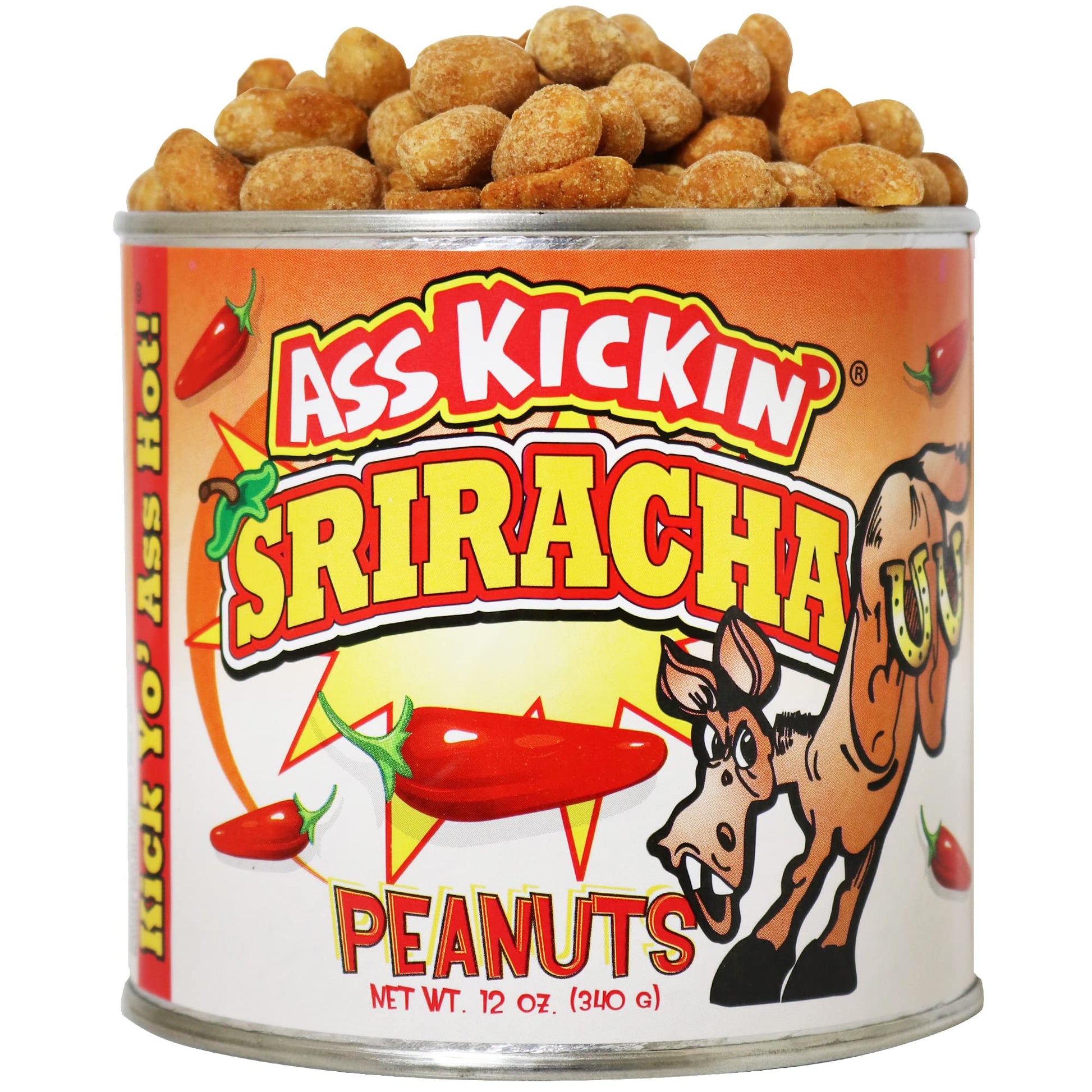 Kickin Sriracha Peanuts - 12Oz - Ultimate Gourmet Gift Peanuts - Try If You Dare!