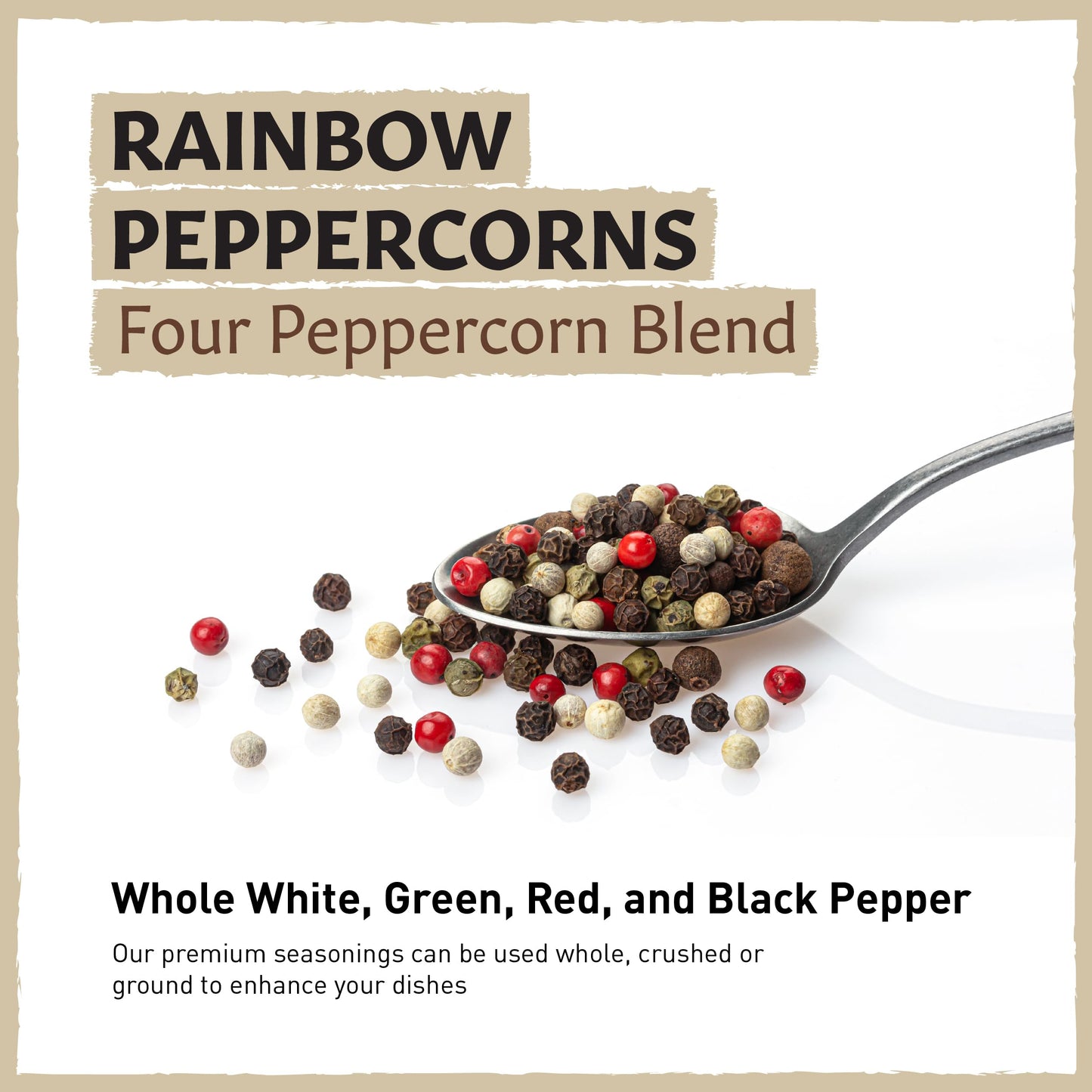 Eastanbul Rainbow Whole Peppercorns For Grinder Refill 1Lb, Peppercorns Whole Rainbow White, Green, Red, Black Pepper For Grinde