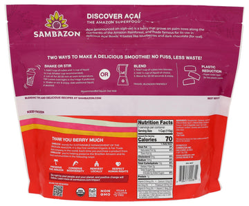 Organic Mixed Berries & Acai Blenderless Smoothie Cubes, 20 Oz