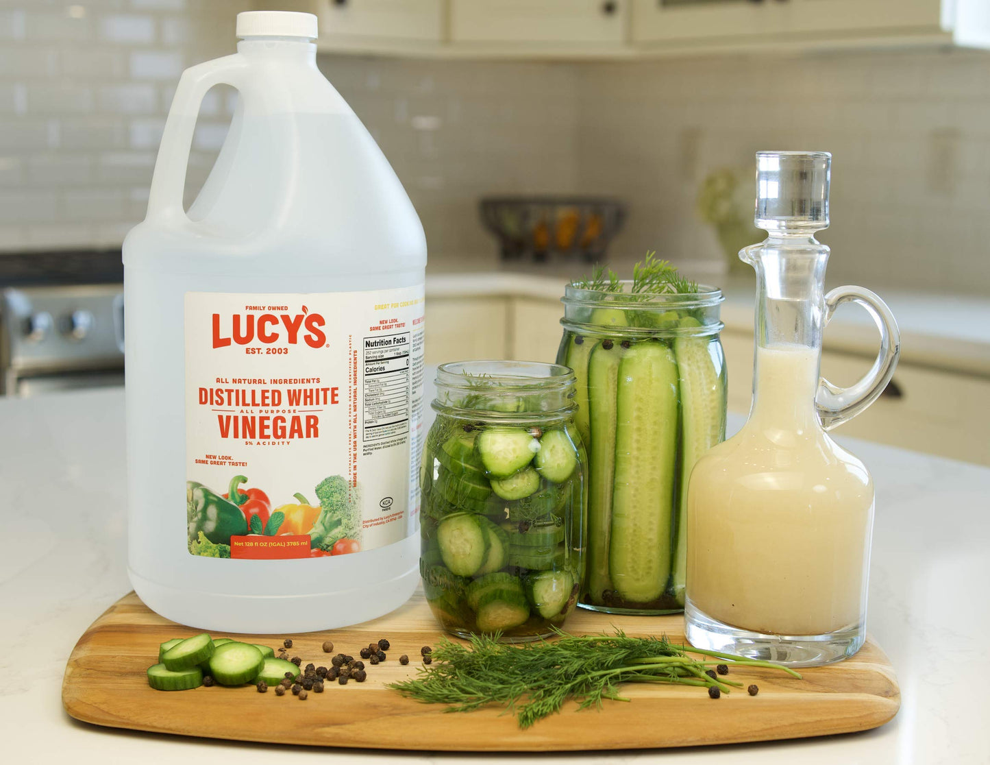 Lucy s Family Owned - Natural Distilled White Vinegar, 1 Gallon 128oz. (Pack of 2)