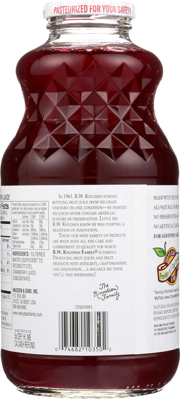 Knudsen Just Cranberry Juice - 32 ounce -- 12 per case.