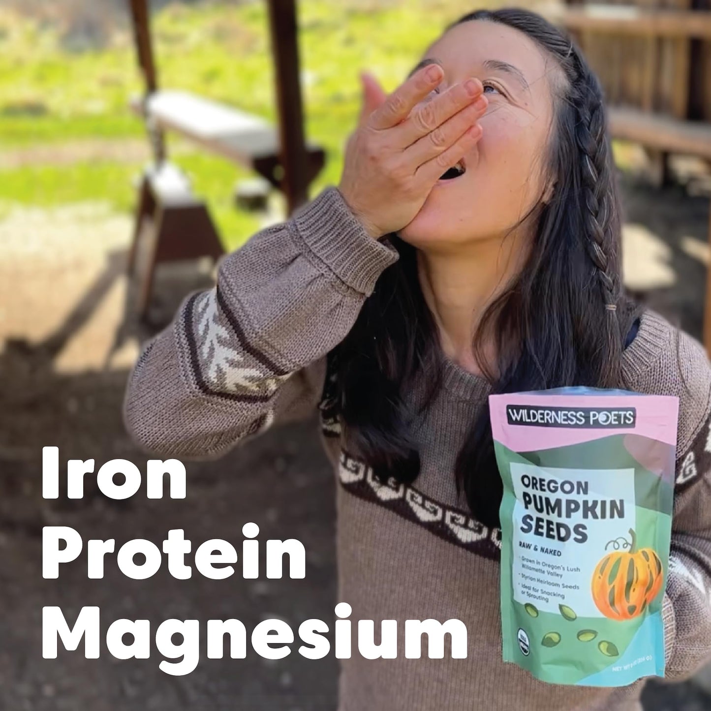 Wilderness Poets, Oregon Pumpkin Seeds - Organic, Heirloom, Raw - No Salt, No Shells, Bulk Size (5 Pound - 80 Ounce)