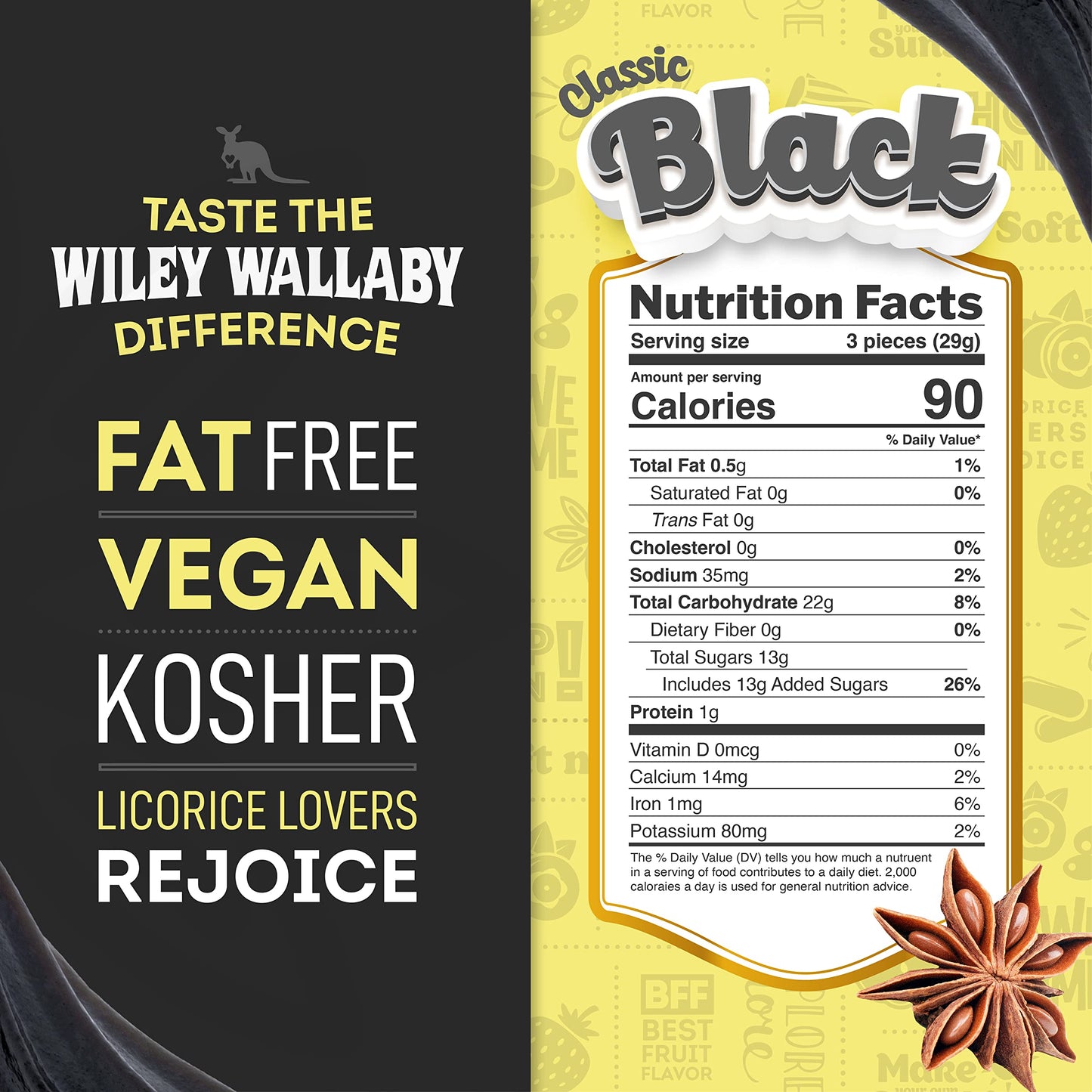 Wiley Wallaby Licorice 24 Ounce Classic Gourmet Soft & Chewy Australian Black Licorice Candy Twists, 3 Pack