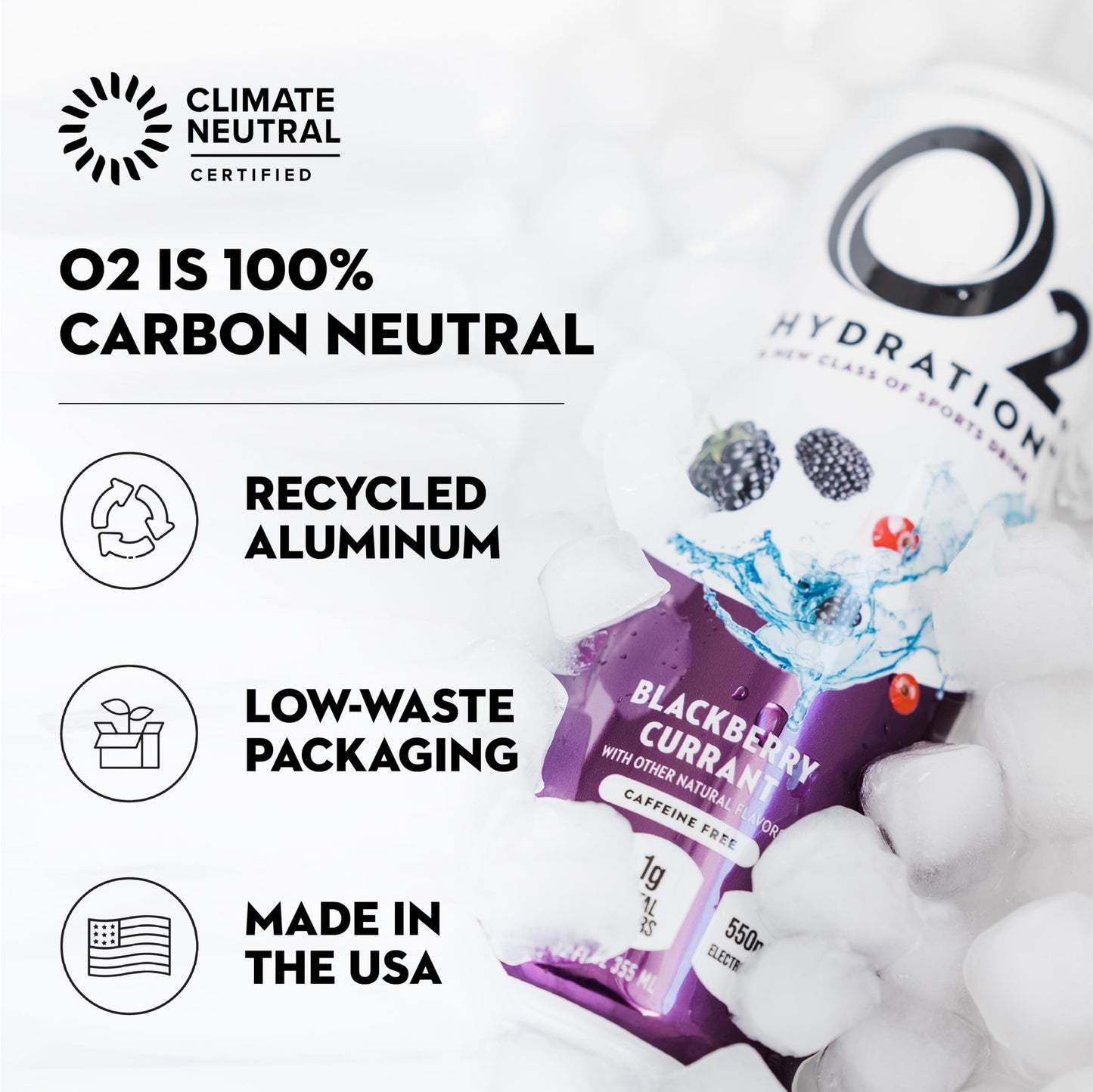 O2 Blackberry Currant Post Workout Recovery Drink - Powerful Electrolyte Drink For Daily Hydration