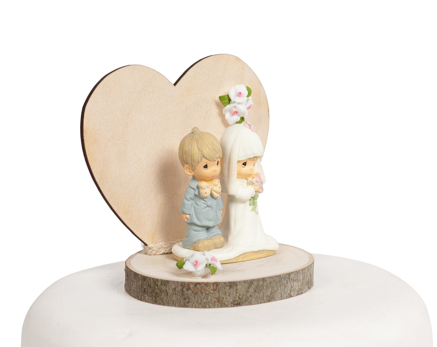 Precious Moments Wood Rustic Wedding Cake Topper