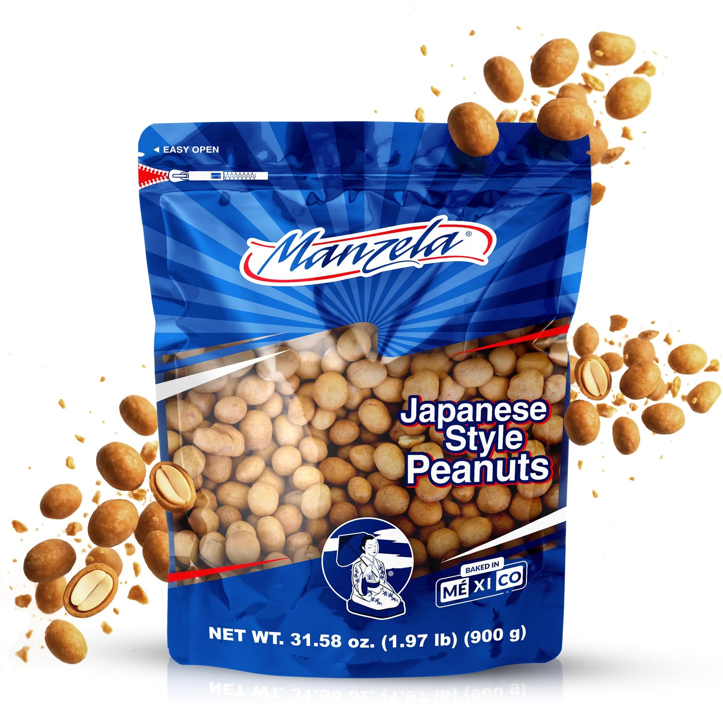 Generic Manzela ZipTop 900gr (1 bag) cacahuate estilo japones.
