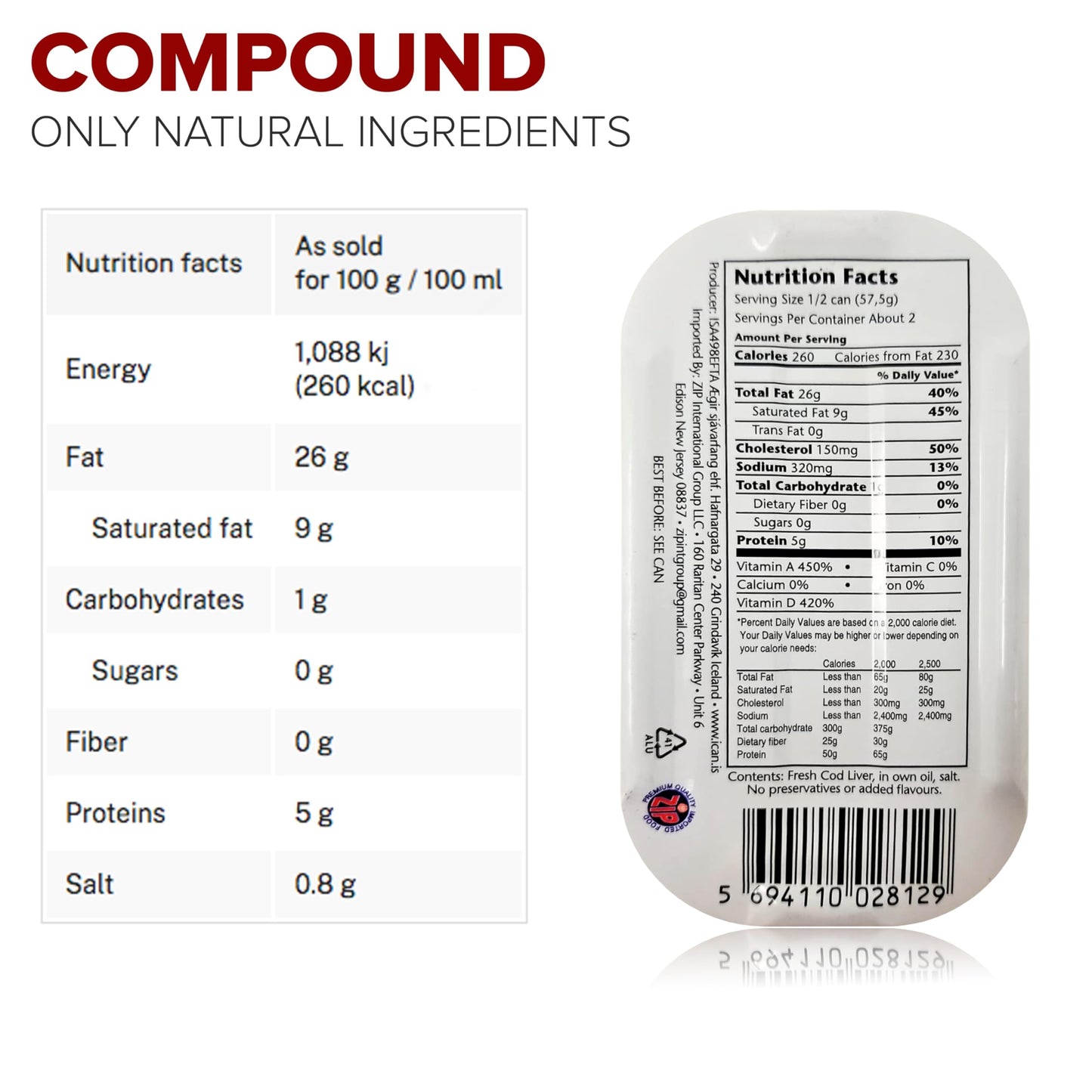 Icelandic Cod Liver Wild Caught (Foie De Morue) Slice 4Oz. (Pack Of 12 Cans)