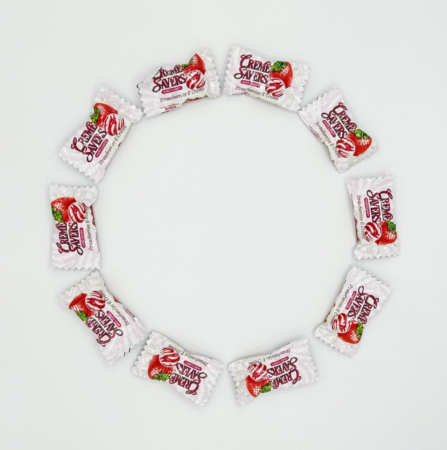 Creme Saver Strawberry Bulk (1 Pound) - Strawberries And Creme Hard Candy - Pink Candy Bulk, Strawberry Candies, Individually Wrapped Hard Candy