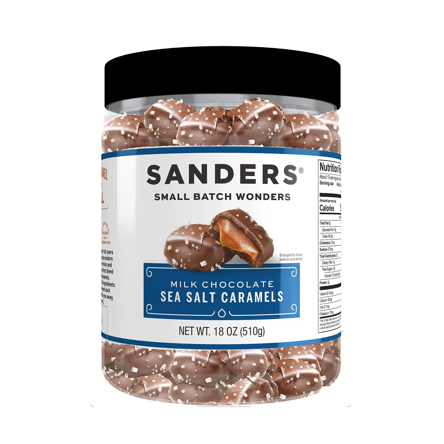 Sanders Milk Chocolate Sea Salt Caramels - 18 oz Tub